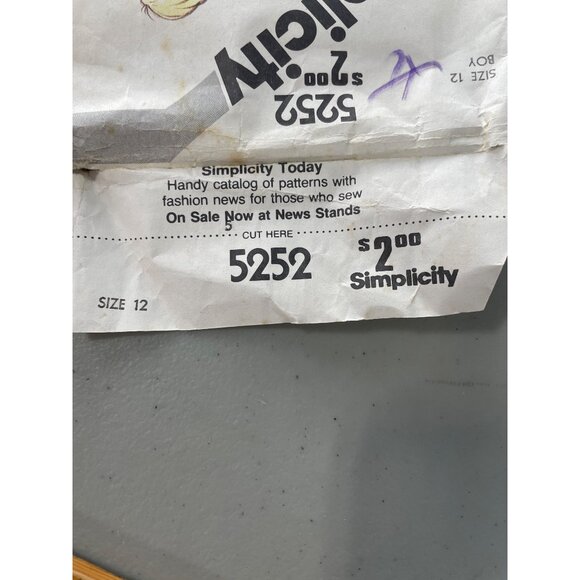 VTG Simplicity 5252 Sewing Pattern Size 12 Boys Teens Unlined Jacket Vest CUT - Picture 3 of 6